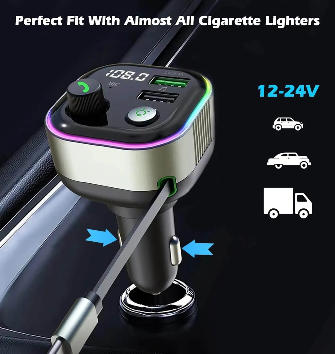 CC01 65W Max Bluetooth FM Car Charger - Image 6