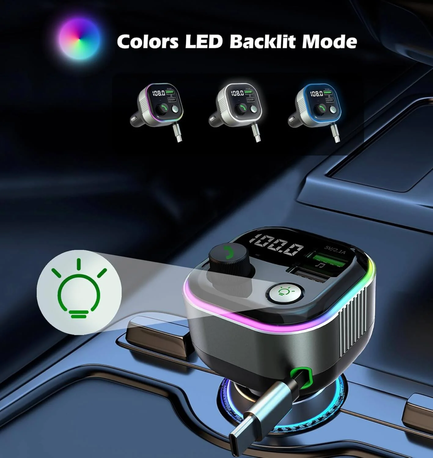 CC01 65W Max Bluetooth FM Car Charger - Image 7