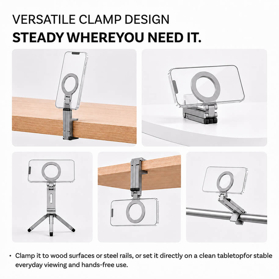 MCM01 Foldable Magnetic Phone Clamp Stand - Image 4