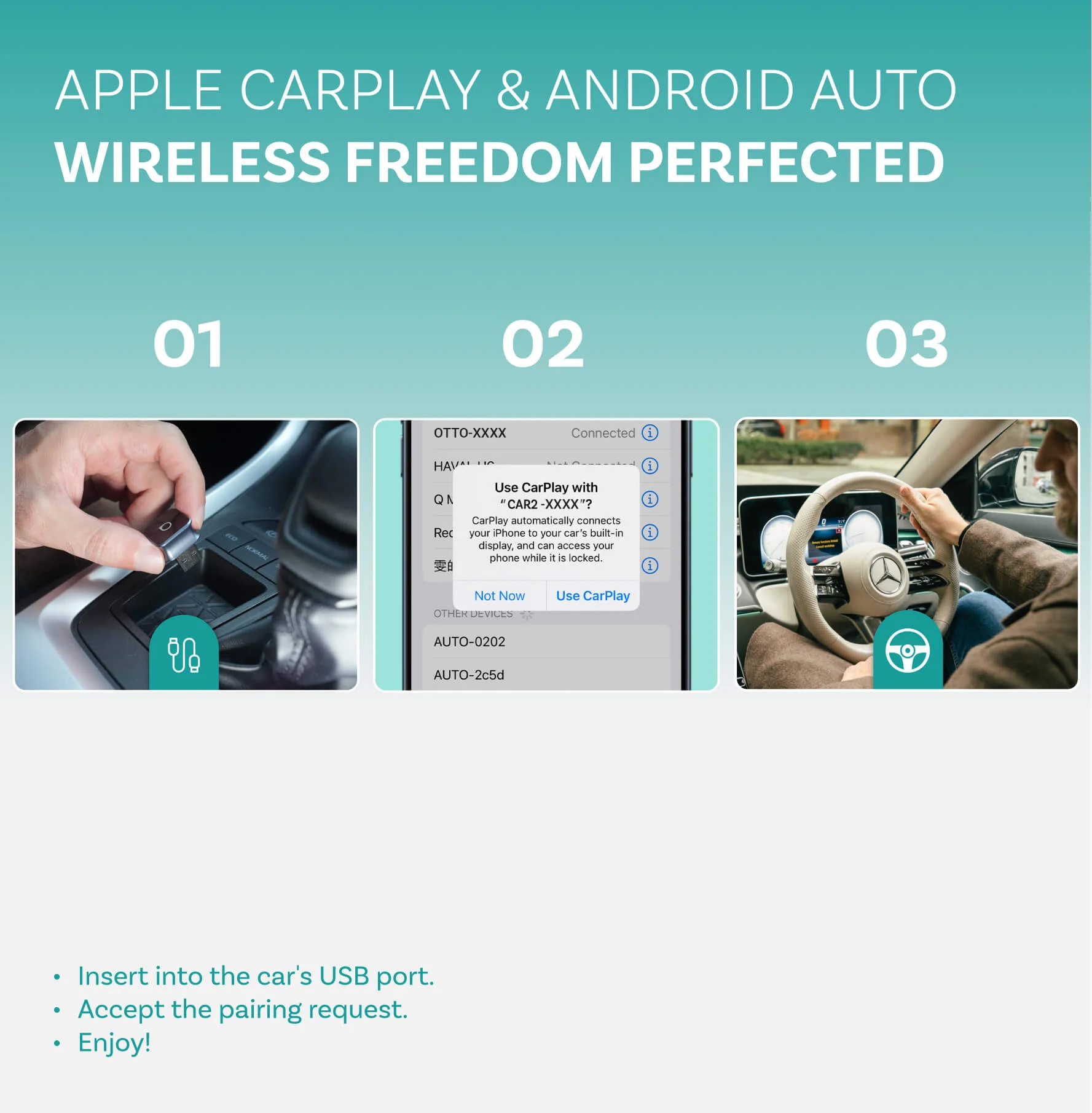 Ottocast Mini Cube 3.0 Wireless CarPlay/Android Auto Adapter - Image 9