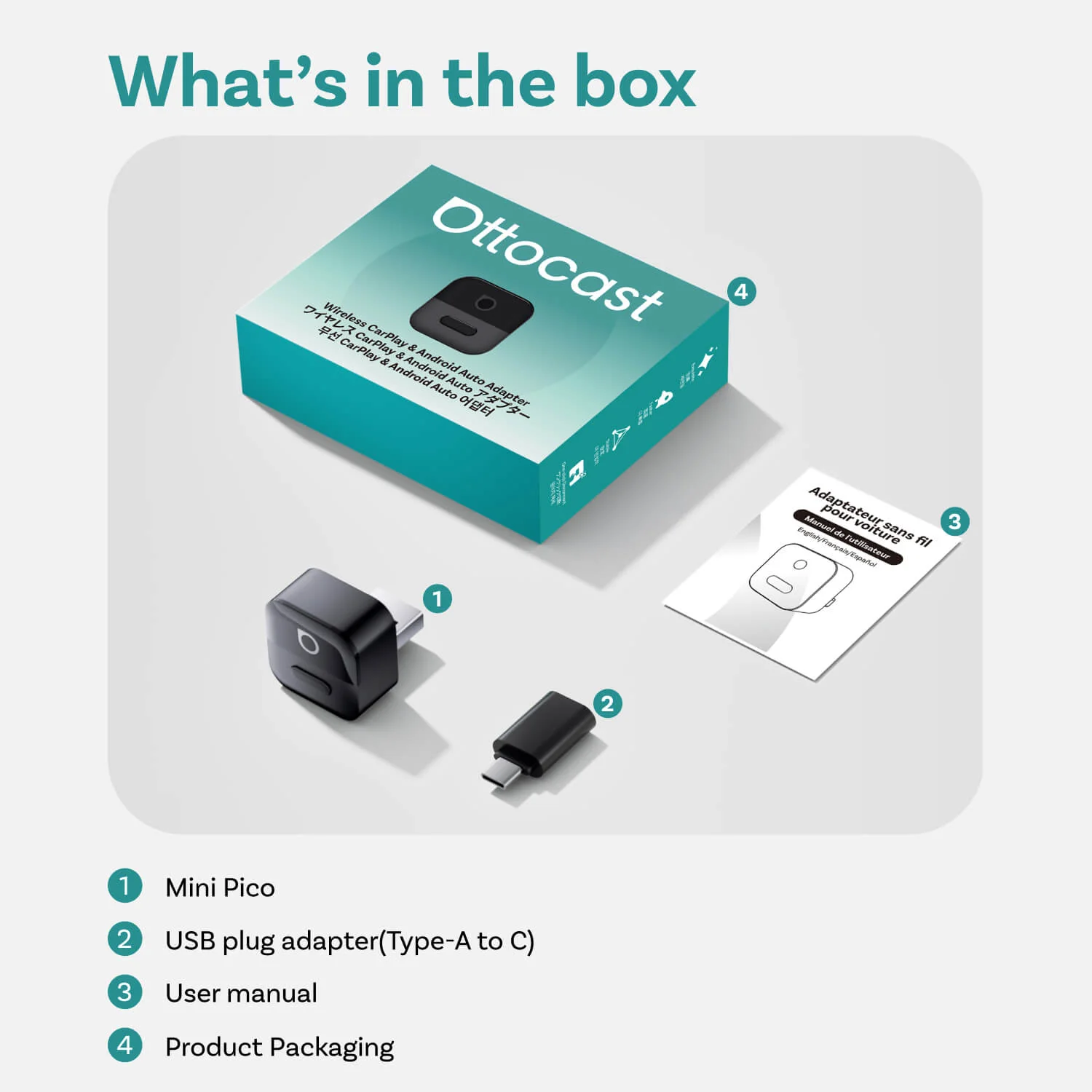 Ottocast Mini Pico Wireless CarPlay/Android Auto Adapter - Image 14
