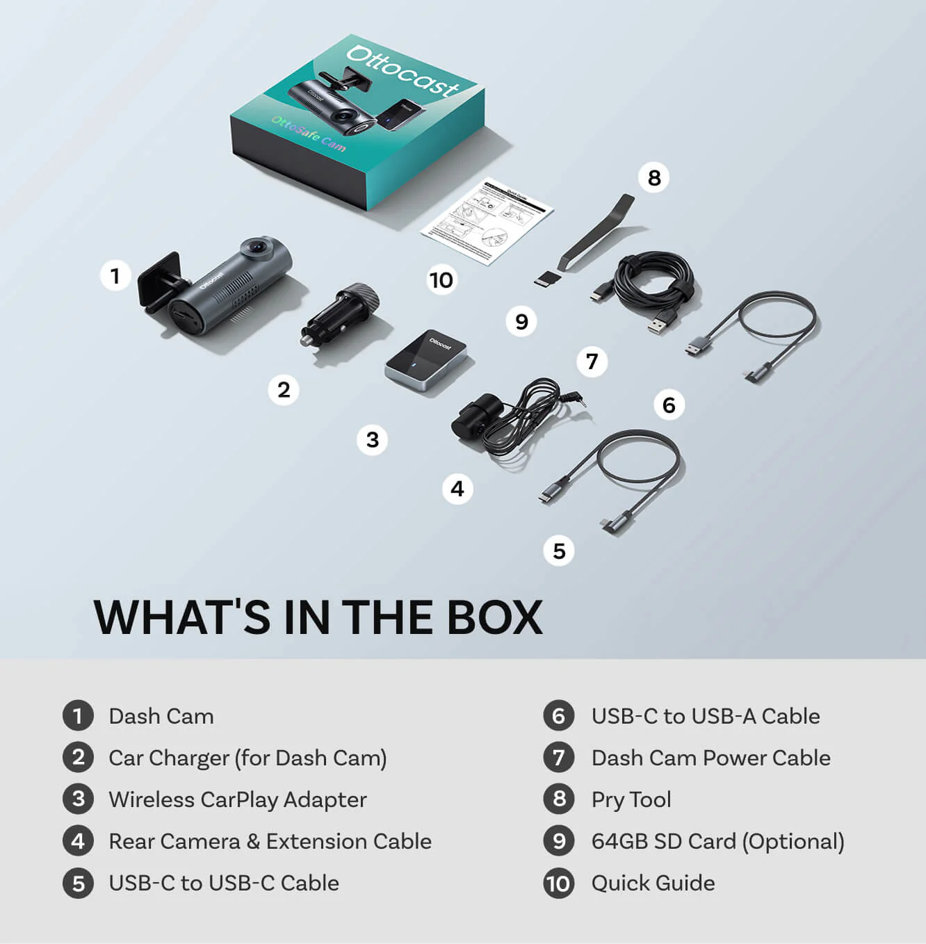 OttoSafe Cam 2-in-1 Dash Cam & Wireless CarPlay Adapter - Image 11